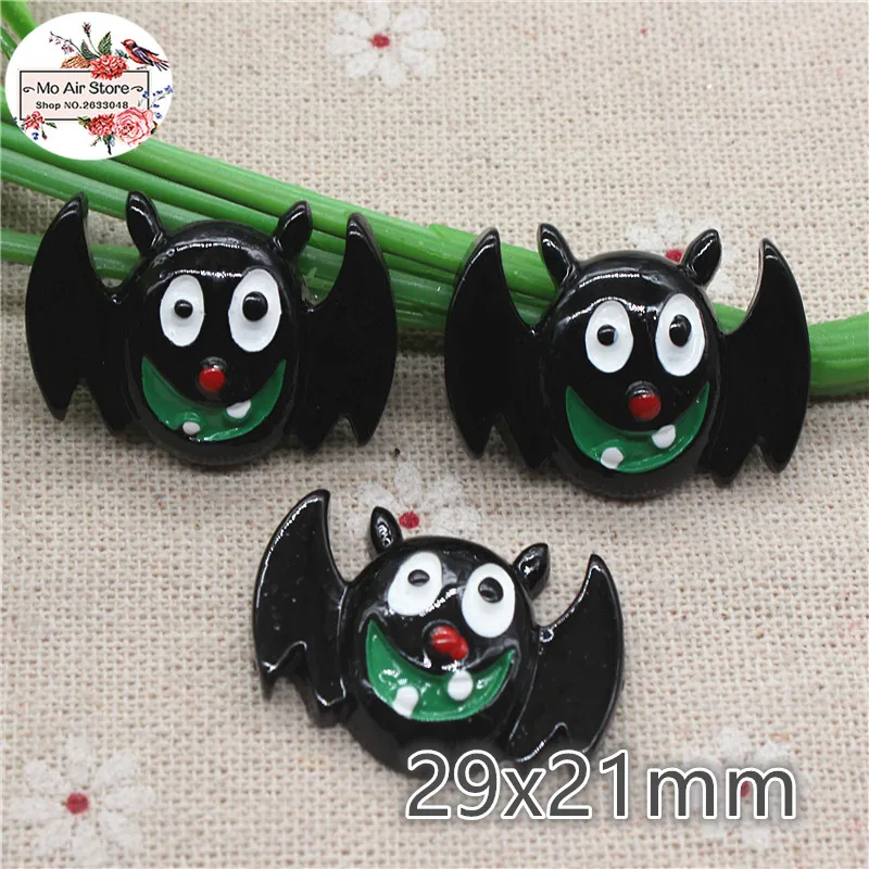 

10 шт. полимерный Хэллоуин черный паук плоская спина, Кабошон Художественное Украшение Шарм для волос бант центр