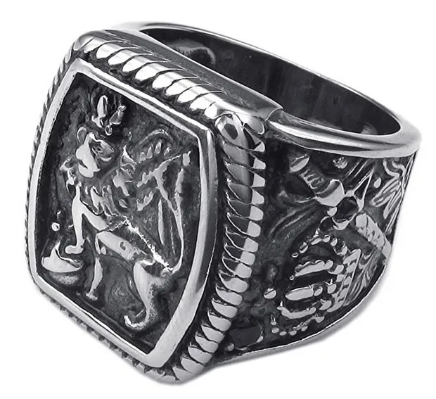 Мужское кольцо из нержавеющей стали винтажная Готическая Корона Leo King Signet