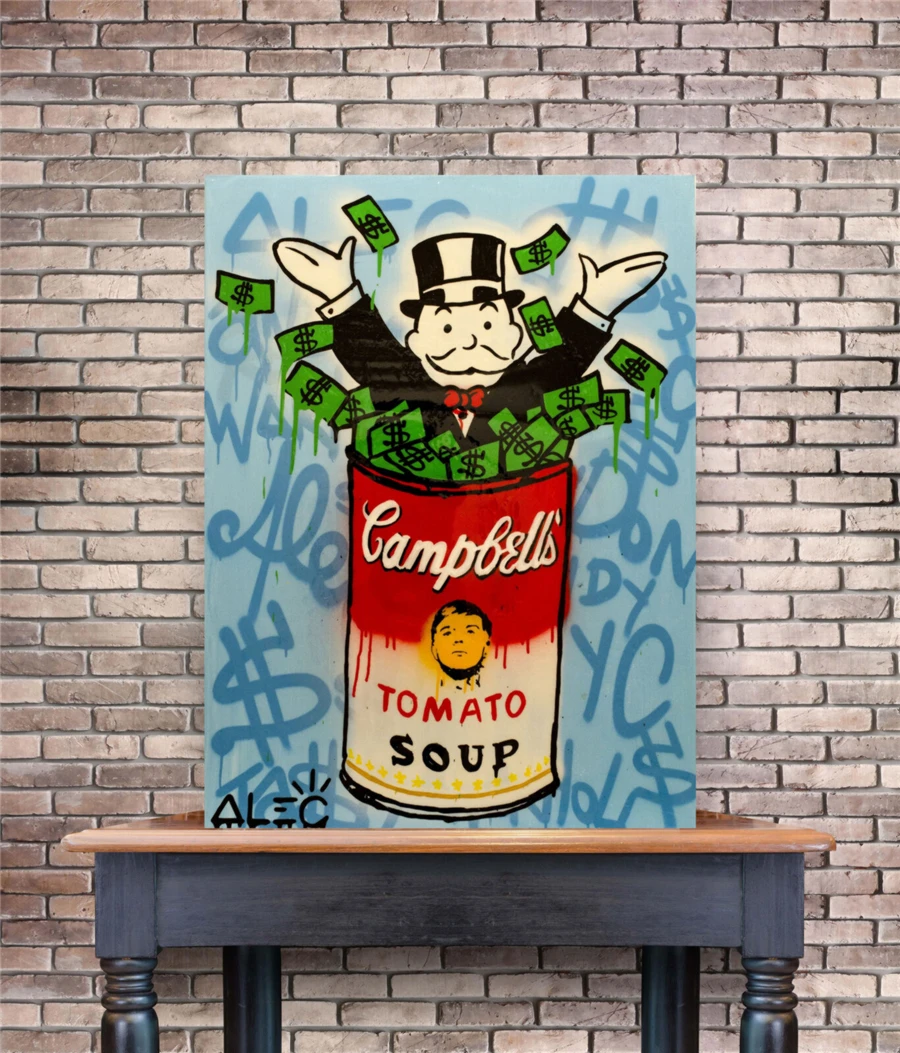 Alec Monopolys Warhol Pennybags HD настенная живопись холст с печатью постера декоративная для