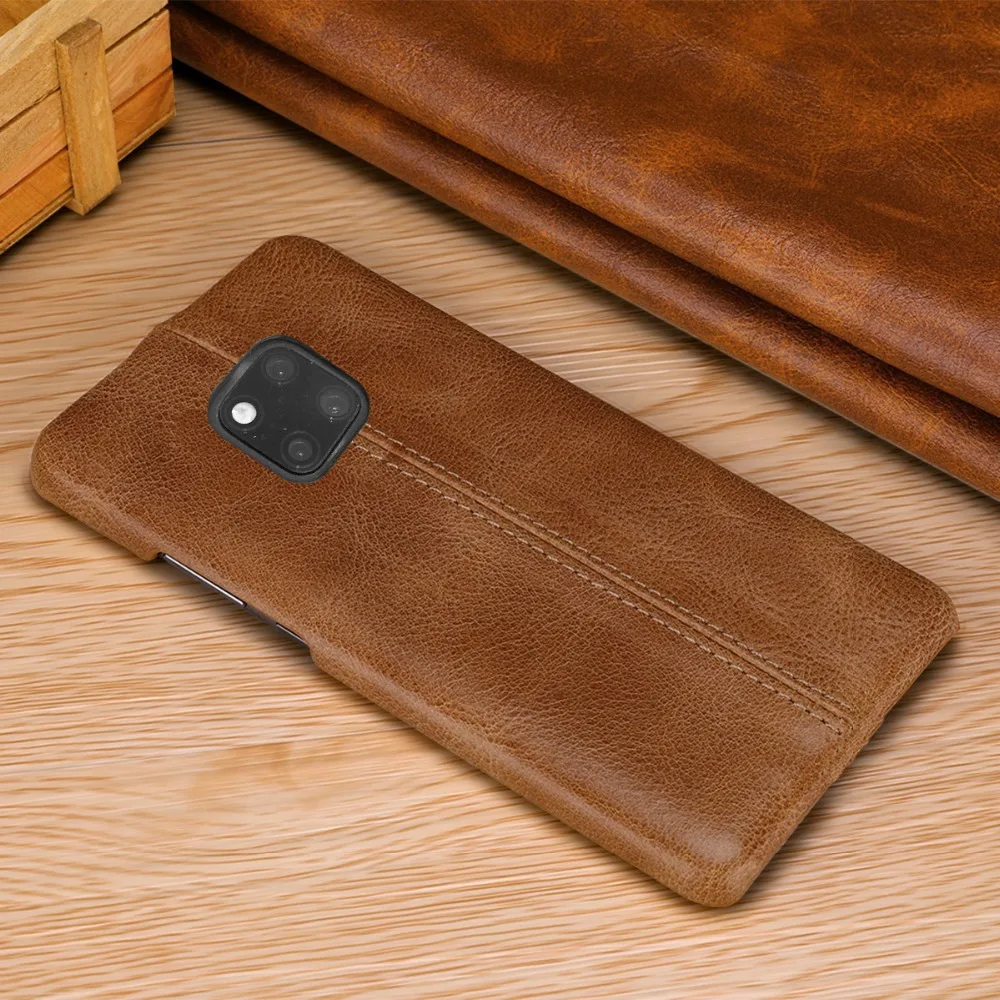 For Huawei Mate 20 Pro Genuine Leather Case Cover Anti-Slide Retro Cowhide Ultra-Thin Fit Back for | Мобильные телефоны и