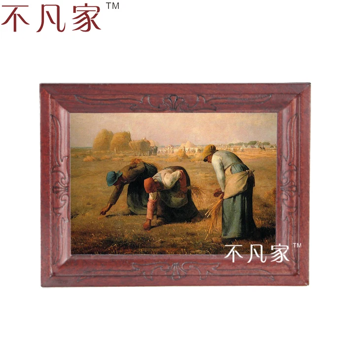 

Dollhouse Wholesale 1:12 scale miniature classical three farmers in a farm oil Home Decorations Painting Frame E-10