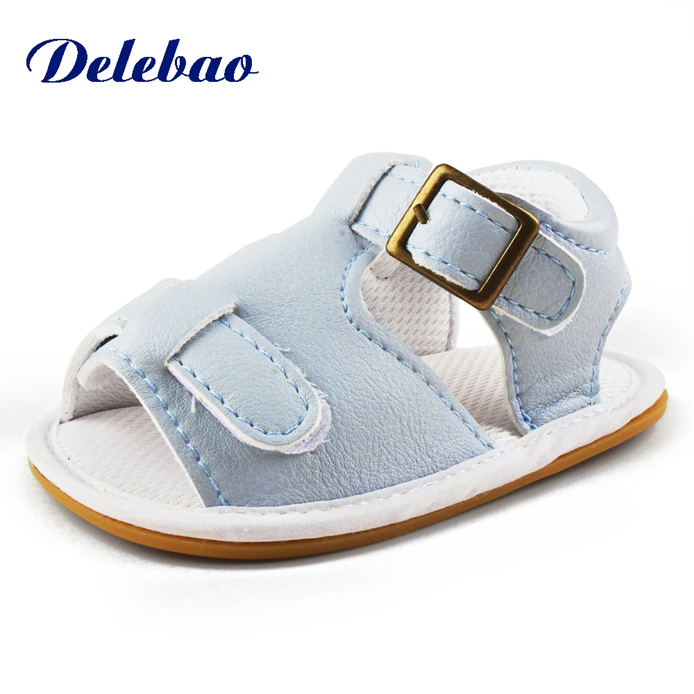 Для новорожденных детские сандалии для мальчиков из искусственной кожи с