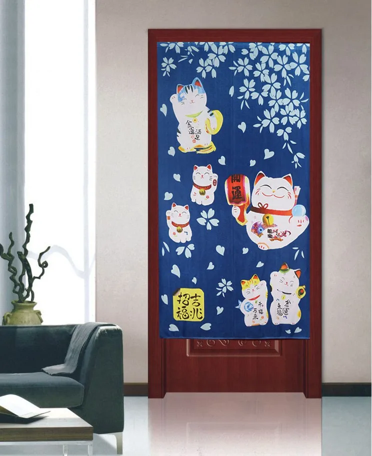 Классический китайский японский стиль Lucky Cat Вязание двери занавес номер Тайвань украшение Фен-шуй