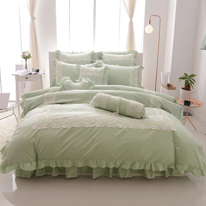 4/6/8 шт. Комплект постельного белья из натурального хлопка|bed linen set|bedding setlace bedding sets