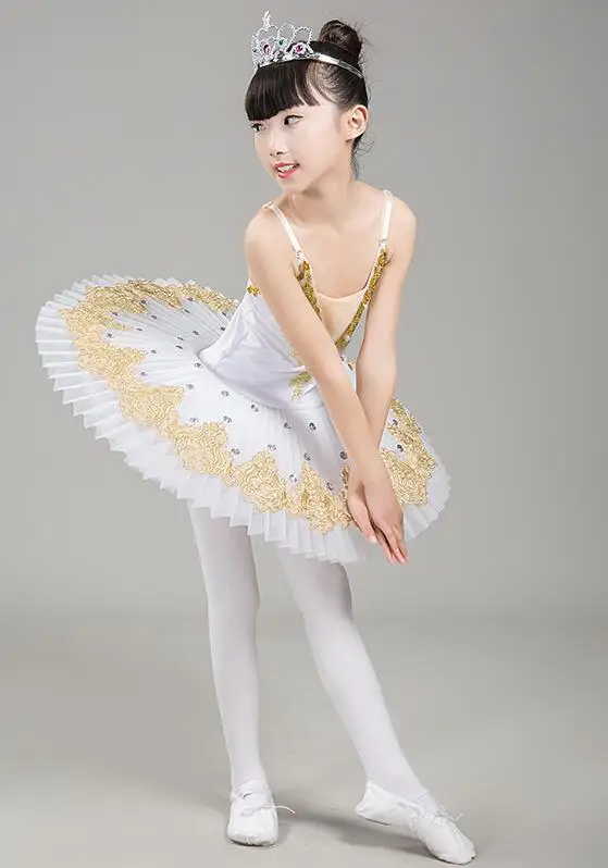 

Блинный балетный костюм с лебедем и озером, балетное платье, Детская короткая балетная юбка-пачка, платье для танцев для девочек