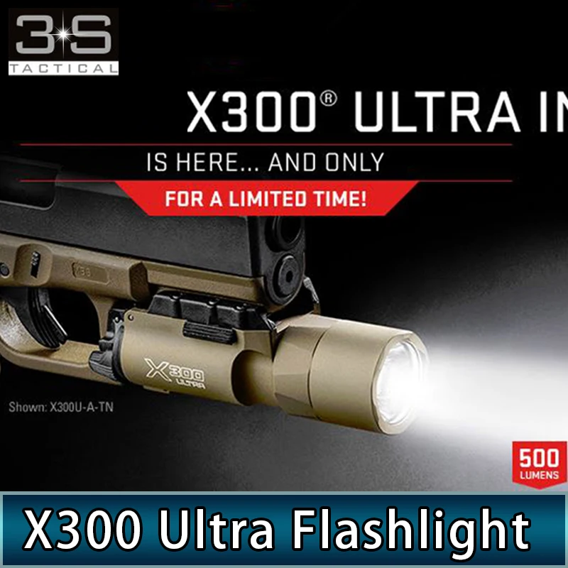 Elment Softair Surefir X300 Scout Light For Glock Flashlight X300U Tactical Weapon Pistol Lights 370 Lumen Picatinny Light