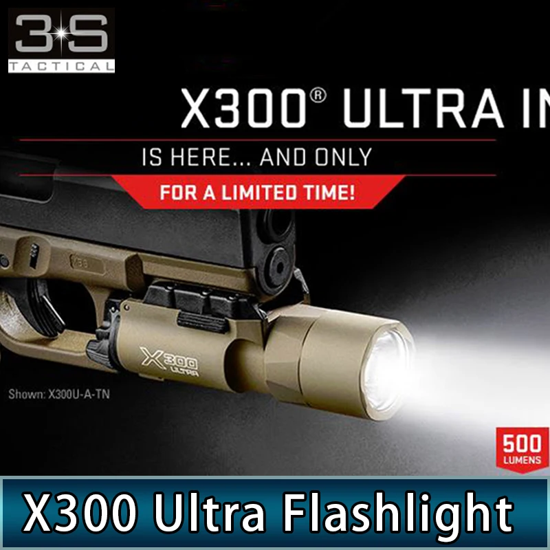 Elment Softair Surefir X300 Скаут свет для фонарик с колокольчиком X300U тактическое оружие пистолет огни 370 люмен Пикатинни свет