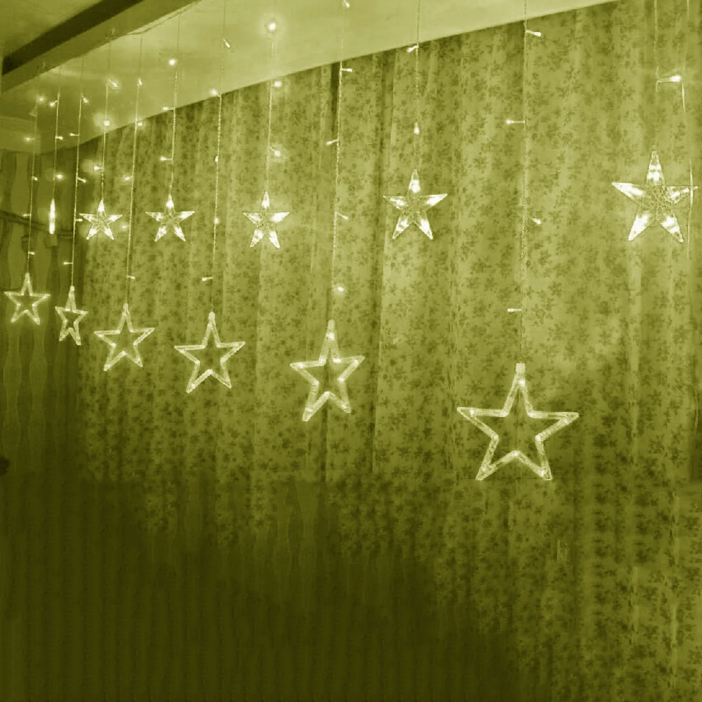 138 светодиодов Светодиодная лента со льдом большие звезды сказочные огни