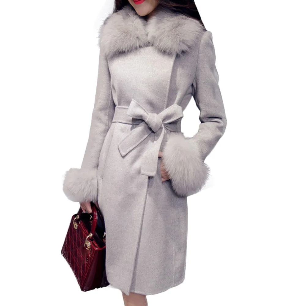 2018 зимнее женское толстое теплое шерстяное пальто верхняя одежда Женское с