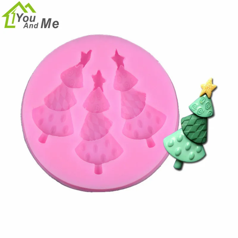 

3D Silicone Three Christmas Tree Cake Mold Chocolate Fondant Mould Christmas Style Handmade Arts Cake Decorating Tool
