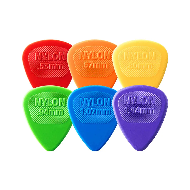 6pcs Mixed Thickness Dunlop красочные медиаторы бас посредника акустической гитары аксессуары классические нейлоновые медиаторы для гитары 0,53/0,67/0,94/1,07/1,14 мм - Цвет: 6pcs Mixed Thickness