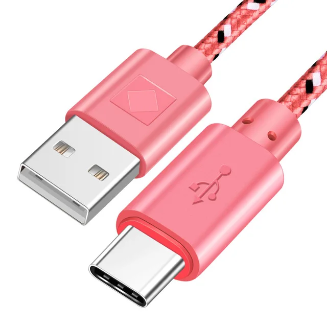 Розовый Кабель USB C для телефона type C, кабель USB для зарядки и синхронизации данных для samsung S9 S8 NOT9 8 huawei P30pro Xiaomi9 type C, кабель USB для зарядного устройства - Цвет: Розовый