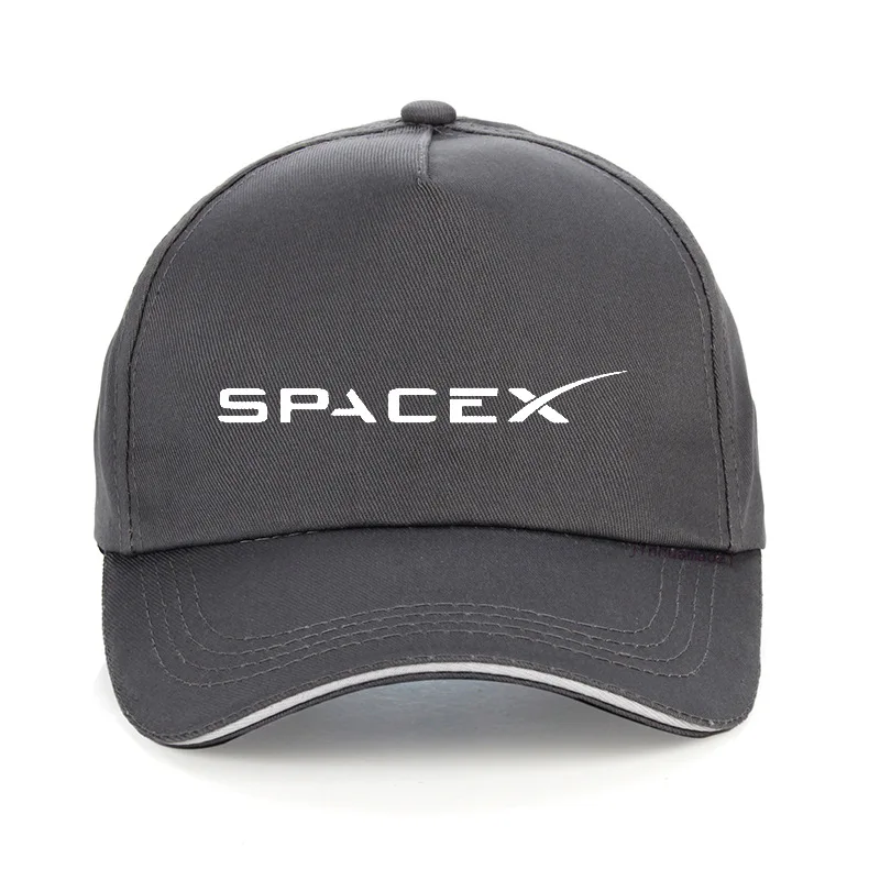 Серый Кепка SpaceX Space X с логотипом для мужчин и женщин, хлопок, бейсболки для автомобиля, унисекс, хип-хоп, Регулируемая Кепка Snapback - Цвет: Серый