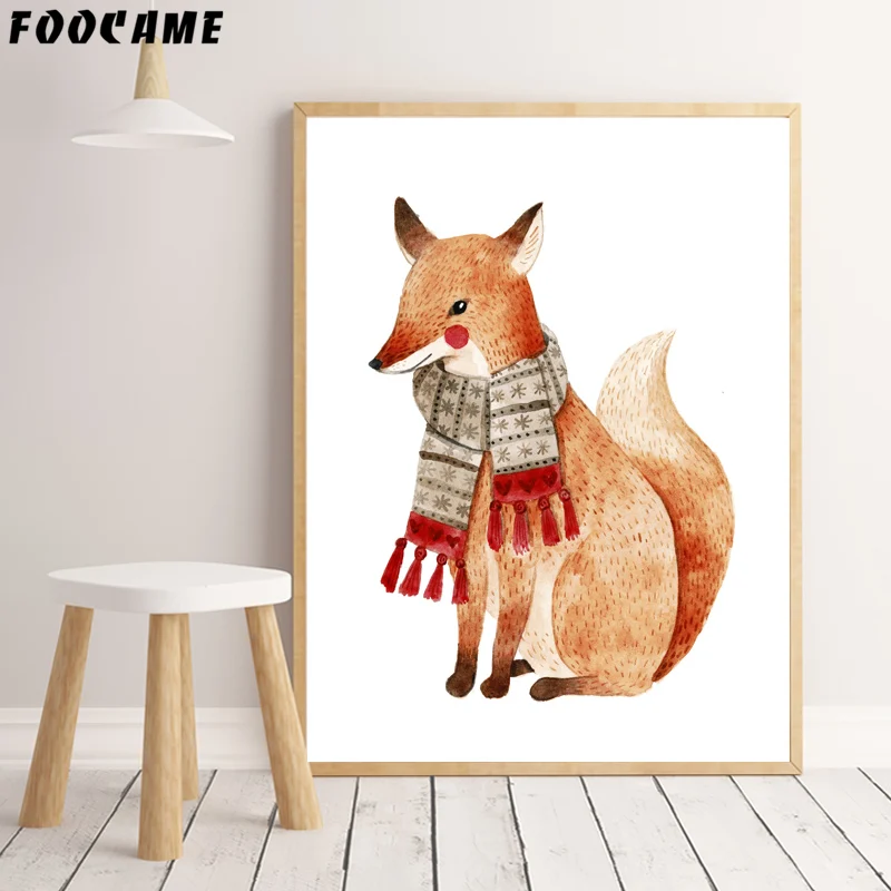 Фон с изображением кролика коалы лисы акварельные плакаты и принты