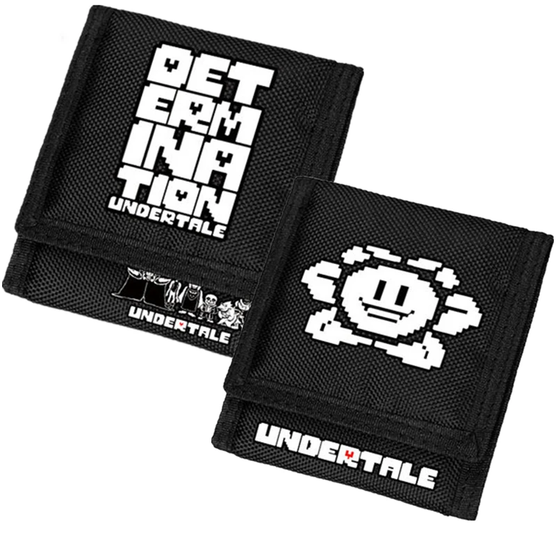Американская игра Undertale Flowey Mettaton печать Мужской короткий кошелек холст нейлон Carteira Masculina держатель для карт Портмоне