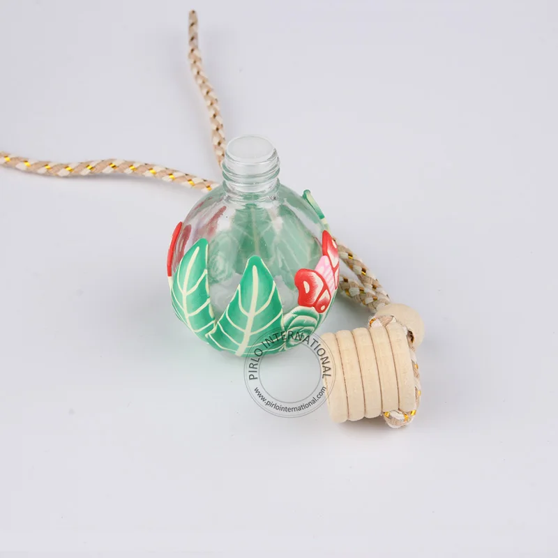 New Arrival 15ml Clear Glass Perfume Bottle With Rope 1/2oz Flower And Butterfly Design Bottles Multi-color Randomly | Красота и