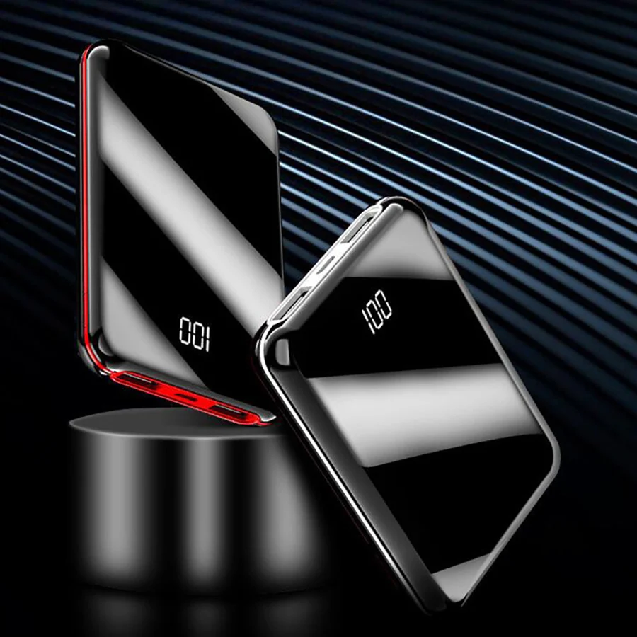 Компактный внешний аккумулятор на 10000 мА · ч портативный с USB Пауэр банк для Xiaomi Mi 9