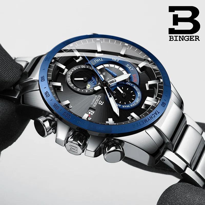 BINGER новые мужские спортивные автоматические механические часы