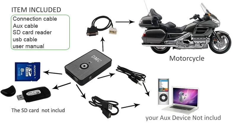 

Motorcycle Digital music CD mp3 Changer player media for Honda Goldwing GL1800 2001-2011