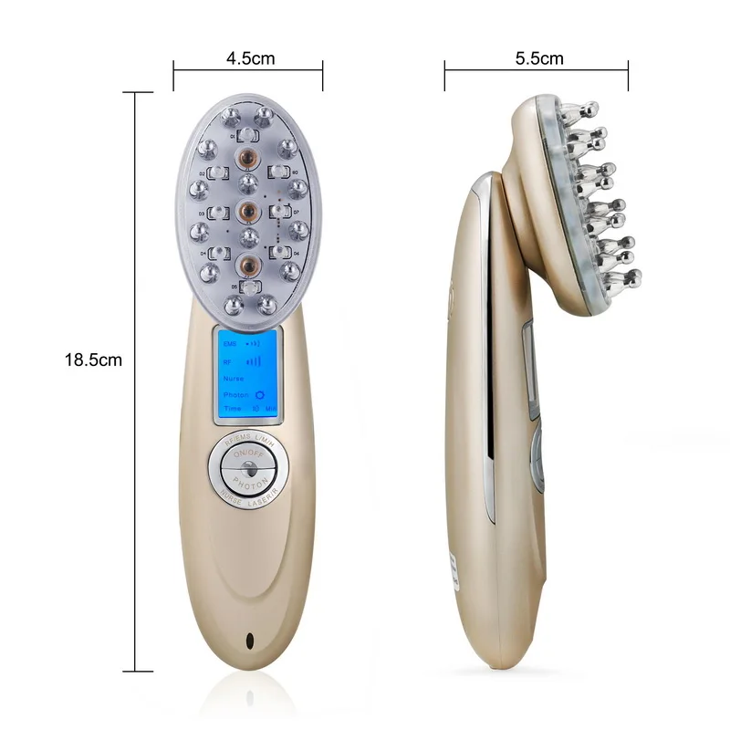 

New Laser Treatment Comb Rechargeable USB Charging Laser Comb Vibrating Scalp Massage Hair Regrowth Stimulate Hair Massage Brush