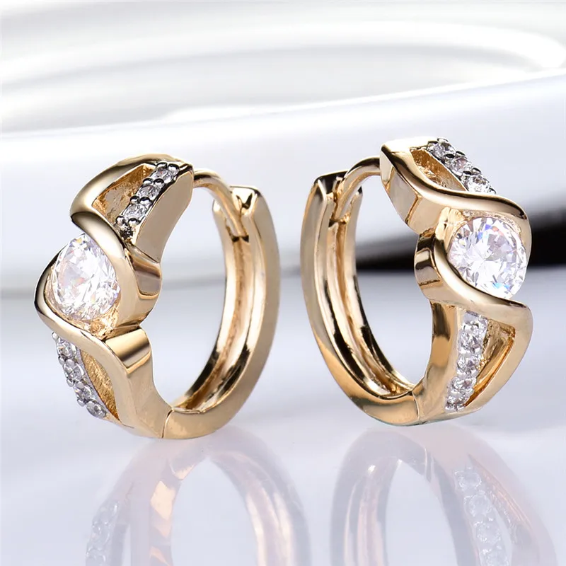 Женские серьги кольца BUDONG Круглые Серьги серебряного/золотистого цвета