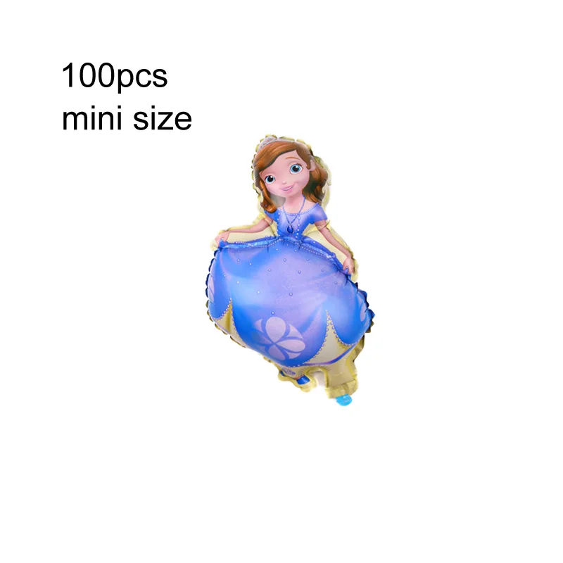 100pc mini sofia 100 шт мини размер принцесса Золушка& Белль& Белоснежка фольга праздничные надувные шары товары для праздника - Цвет: 100pc mini sofia