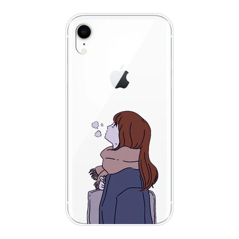Задняя крышка для iPhone X XR XS MAX 8 7 6 S силиконовый мягкий мультяшный японский