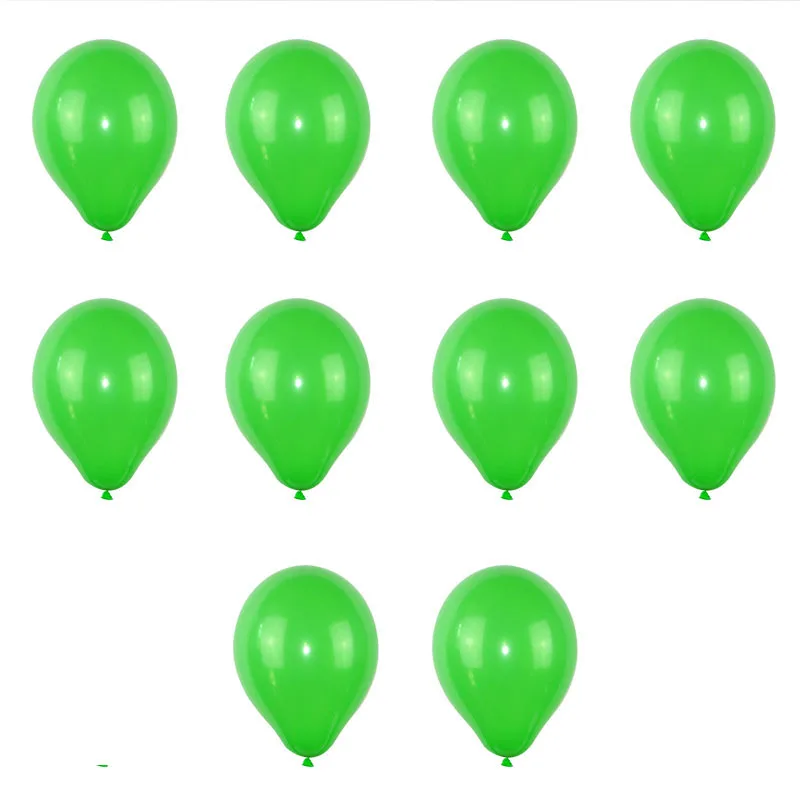 10pcs green balloon 15 шт. 12 дюймов Фламинго вечерние принадлежности конфетти из фольги латексные шары летние пляжные вечерние день рождения тропические листья украшения - Цвет: 10pcs green balloon