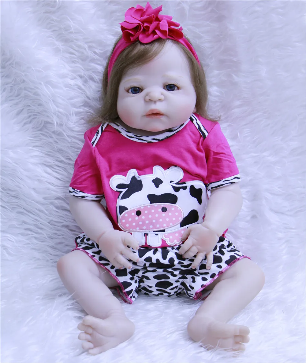 DollMai girl bebes reborn bonecas 23 &quotполностью силиконовые куклы игрушки для детей подарок