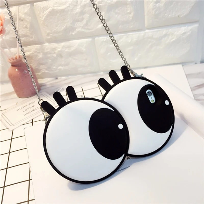 Fashion Big Eye Case with Strap for iPhone XS MAX XR X Silicone Shockproof 8 plus 7 6 6s 3D | Мобильные телефоны и