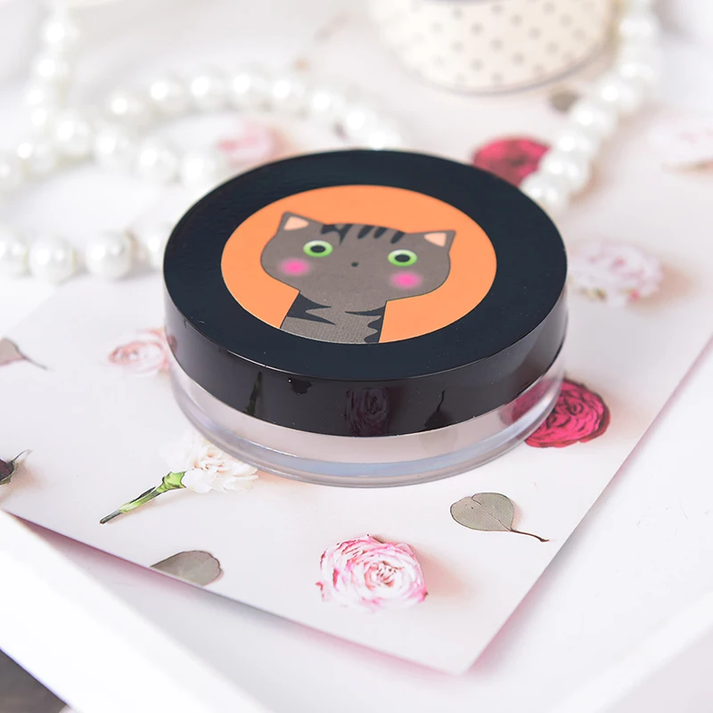 1pcs Cartoon Empty Loose Powder Jar Cosmetic Packing Container Makeup Box With Sponge Puff | Красота и здоровье