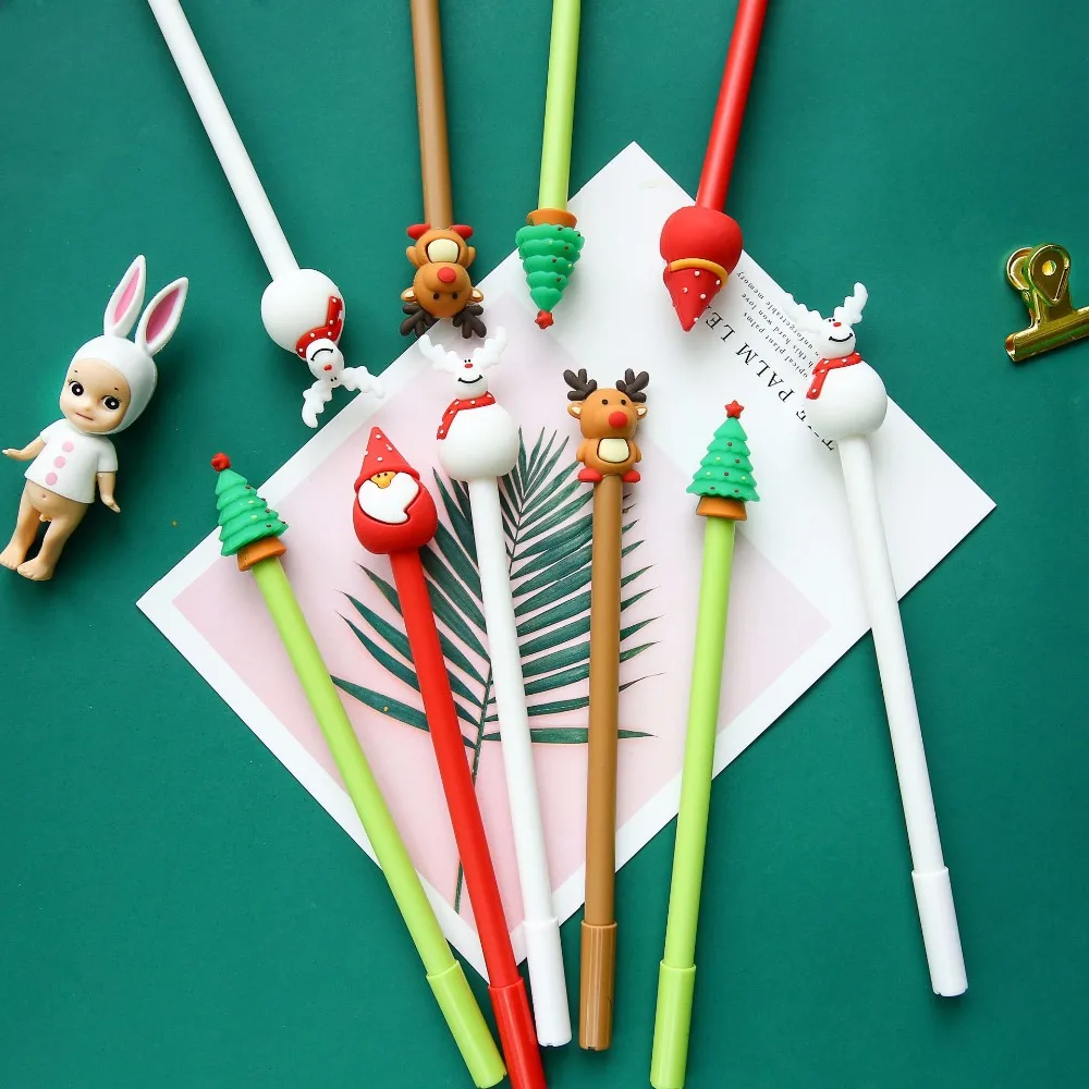 4 шт. Рождественский Подарок Гелевая ручка для письма 0 5 мм Шариковые черные