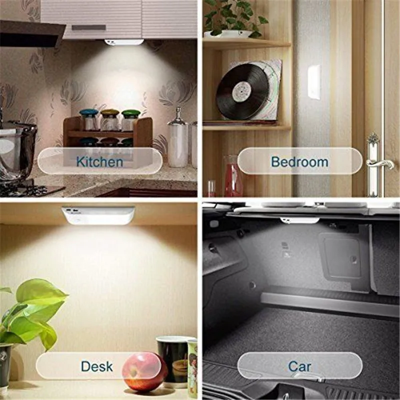 12 LED Light DC 3V PIR Motion Sensor Cabinet light Energy Saving USB Closet For Bedroom Indoor Stair Wall Door | Лампы и освещение