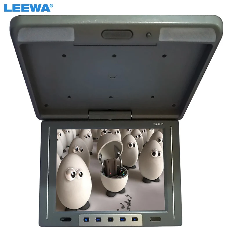 

LEEWA 12,1 дюймовый откидной TFT ЖК-монитор для автомобиля/автобуса монитор с креплением на крышу 2-полосный видеовход черный, серый, бежевый # A1944