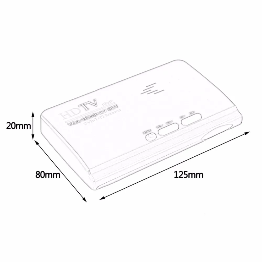 LumiParty HDMI 1080P DVB-T/T2 ТВ приставка AV CVBS тюнер приемник с пультом дистанционного управления HDMI HD 1080P VGA DVB-T2 ТВ приставка