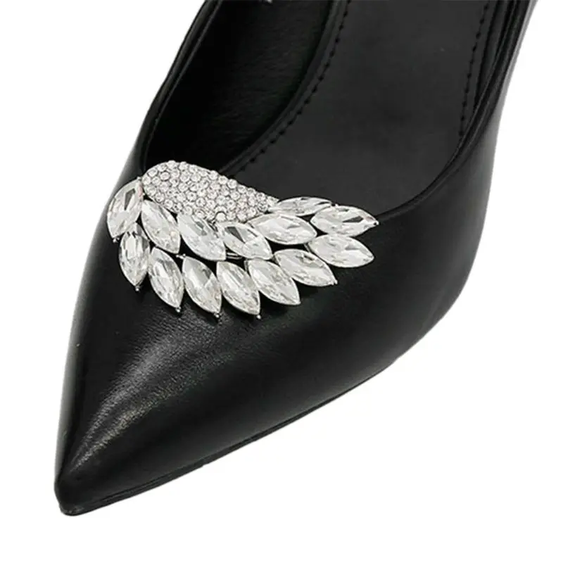 Зажим для обуви серебристые крылья съемная пряжка сделай сам женские туфли на