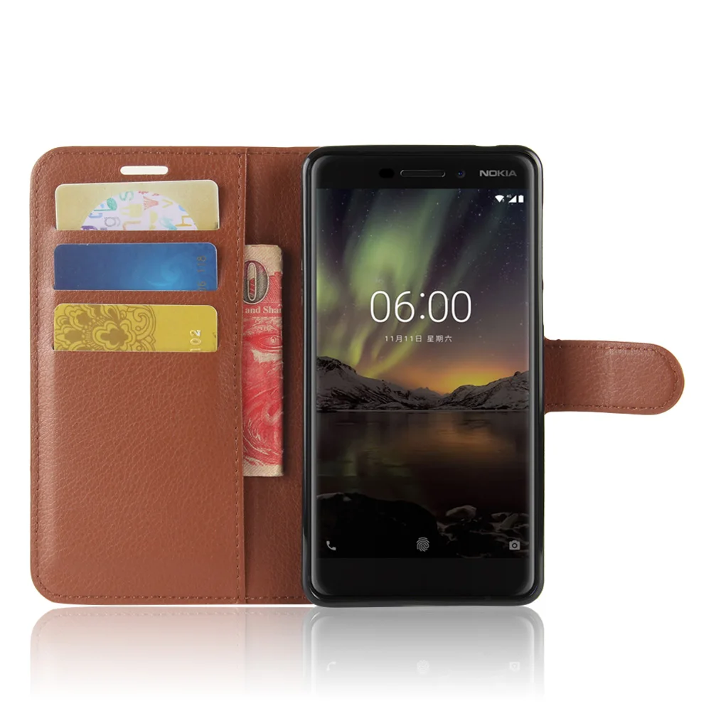 Чехол для Nokia 6 1 2018 чехол Nokia6 5 дюйма роскошный чехол-кошелек из искусственной кожи