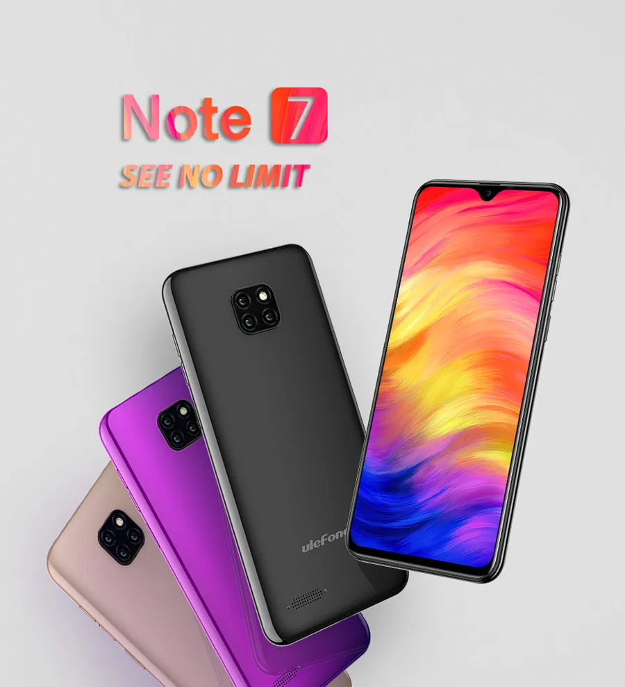 Ulefone Note 7 Android 9,0 6," экран капли воды смартфон 3500 мАч 19:9 четырехъядерный 1 ГБ ОЗУ 16 Гб ПЗУ WCDMA мобильный телефон