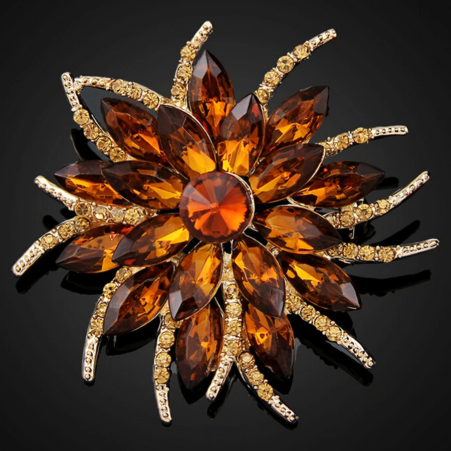 Очаровательная Женская Брошь с кристаллами булавки высокое качество броши в
