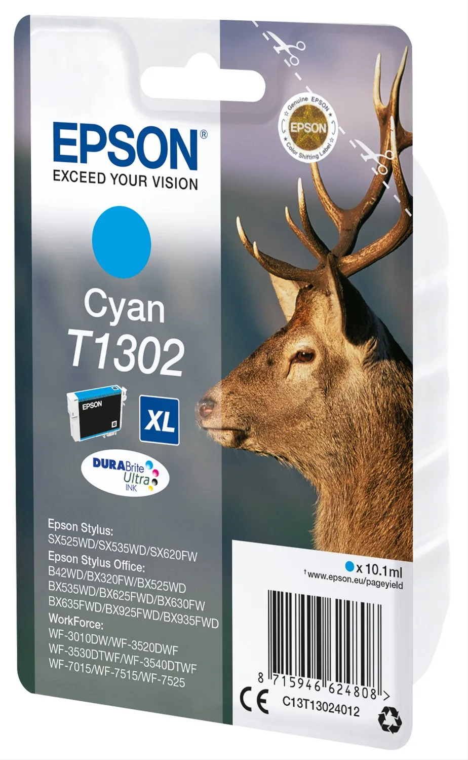 Epson Stag Singlepack Cyan T1302 DURABrite Ultra Ink оригинал -Рабочая WF-3520DWF-Epson WorkForce WF-7525- | Компьютеры и