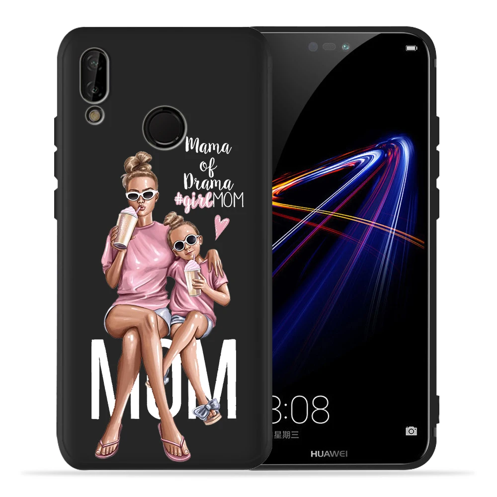 Чехол для huawei P30 Pro для huawei p20 lite mate 20 Honor 8 10 PSmart с коричневыми волосами Mama Baby mouse Super Mom Girl Etui, чехол - Цвет: 10