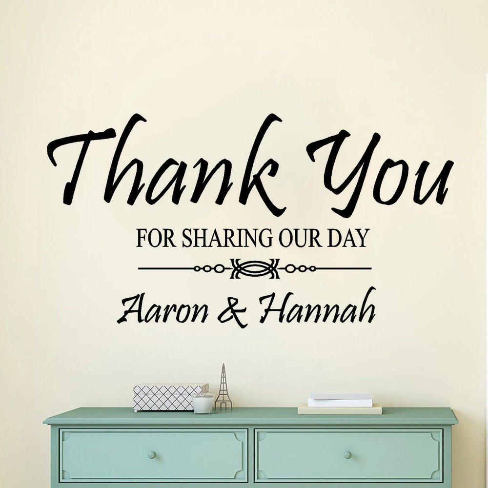 Пользовательские имена Свадебные украшения благодарим вас за то что вы