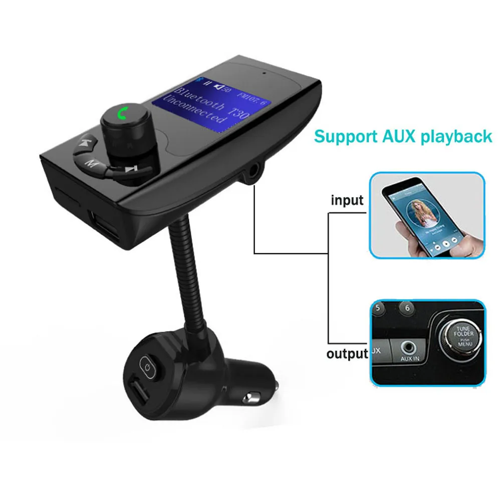 2019 Многофункциональный fm передатчик Bluetooth 4 2 автомобильный mp3 плеер с двойным USB