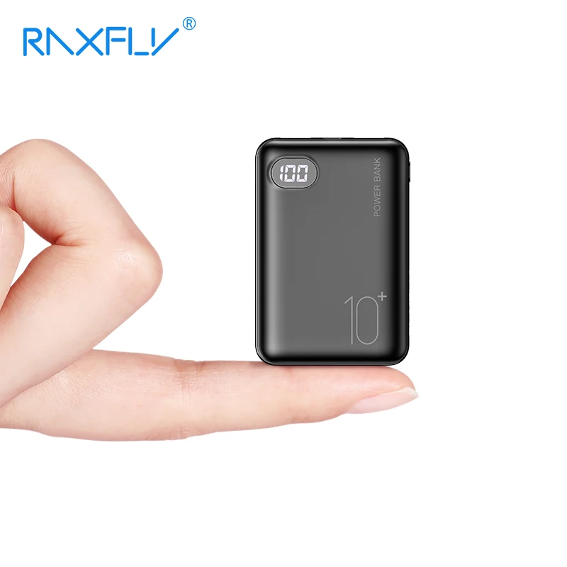 Внешний аккумулятор RAXFLY для Xiaomi mi Mini внешний на 10000 мАч со светодиодным дисплеем с
