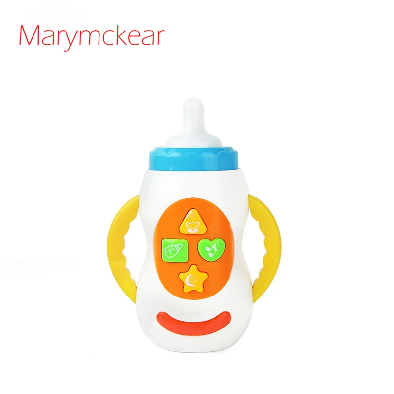 Белая/Розовая музыкальная игрушка для кормления в форме бутылки детская