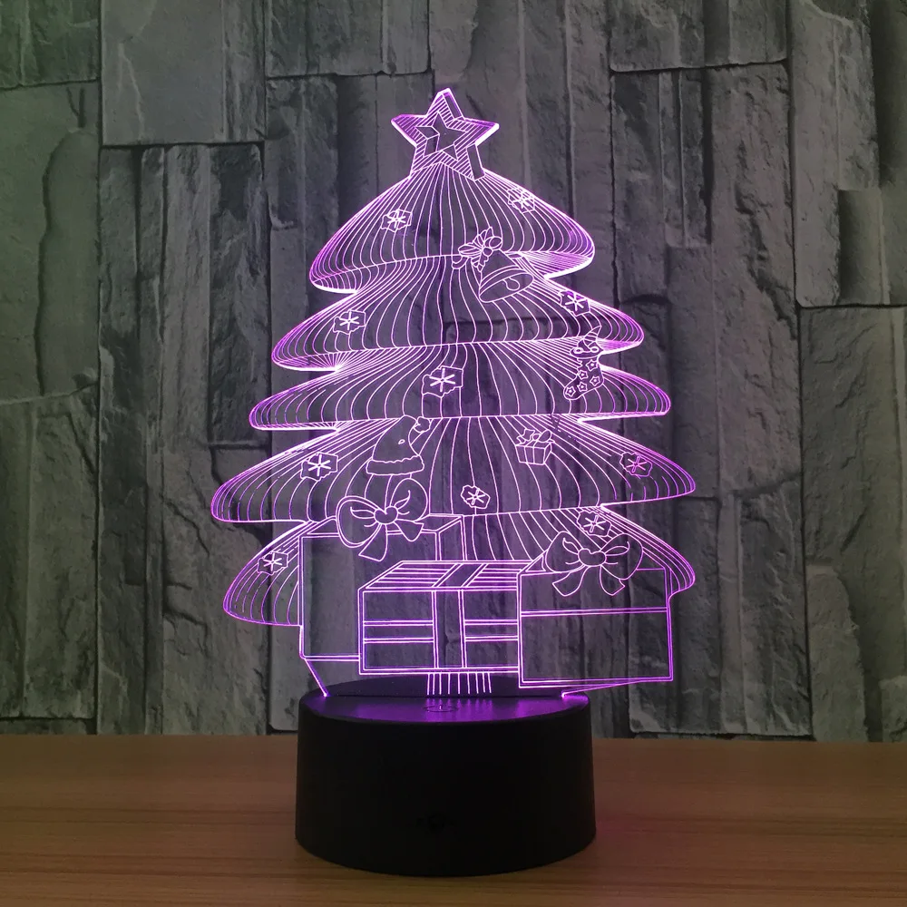 

Bluetooth Speaker 3D Lamp Christmas Tree Night Light 7 Color Dimming for Kids Xmas Gift Home Bedroom Decorations