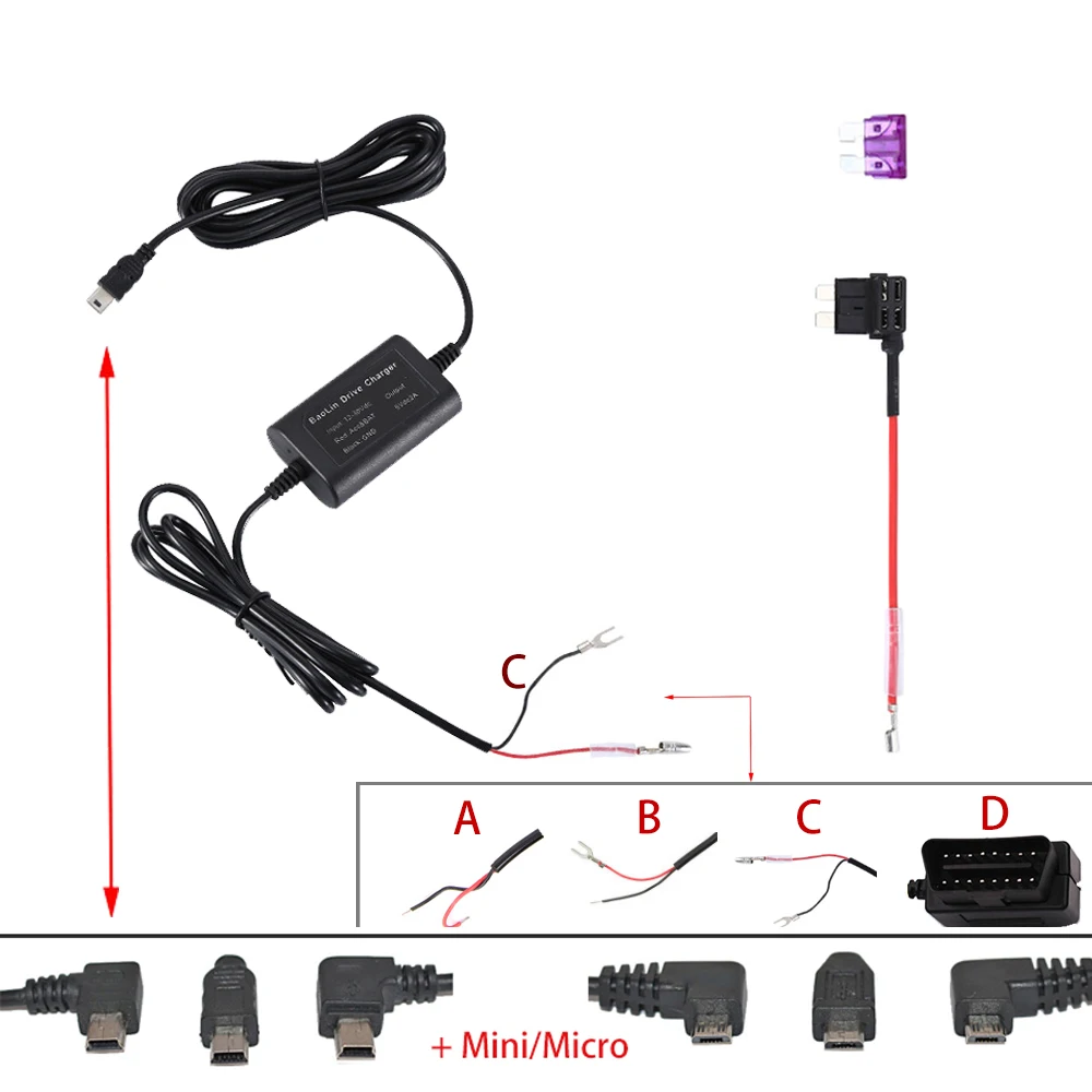 Micro/Mini USB Buck line автомобильный прикуриватель адаптер питания для зарядного