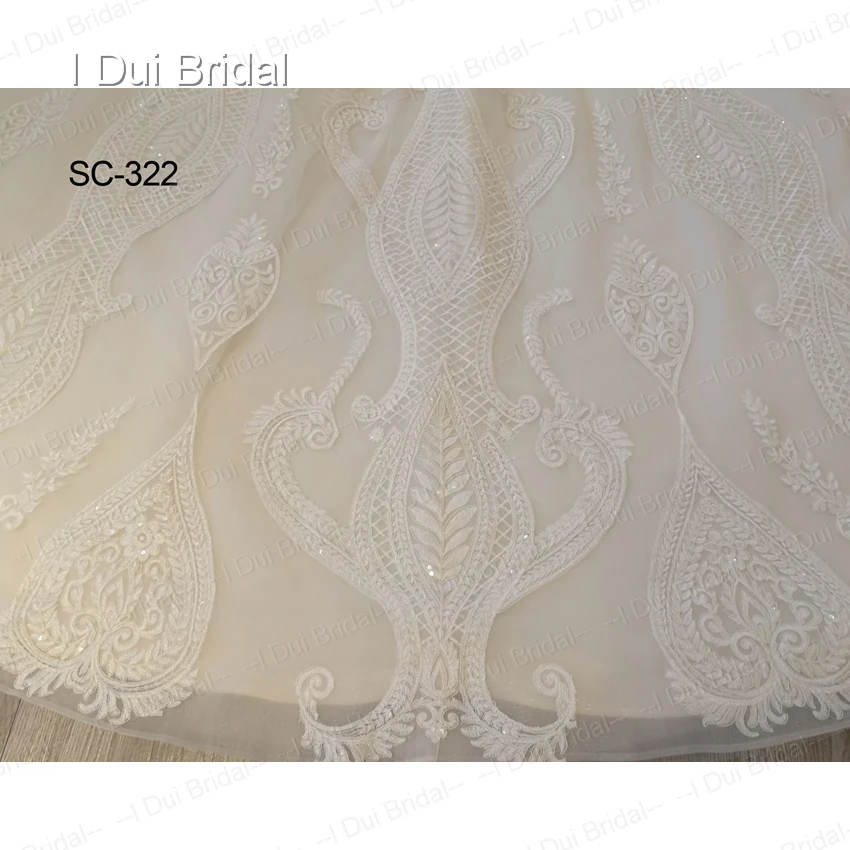 Роскошное Свадебное платье с жемчужными бусинами бальное новый дизайн кружевное