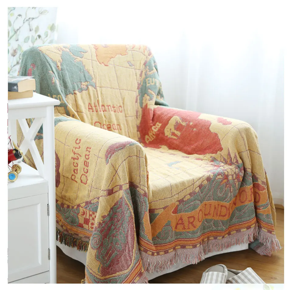 

Высококачественное Одеяло la в американском стиле, 100% хлопок, зеленое вязаное покрывало в клетку для дивана/кровати/дома, см x см одеяло
