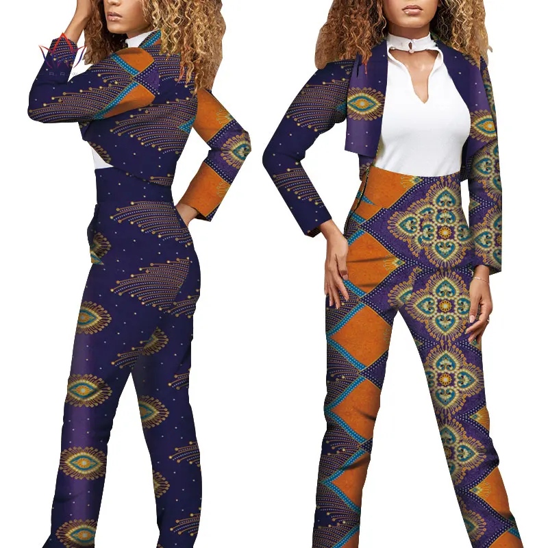 Комплект из 2 предметов с Африканским принтом для женщин весенние Дашики брюки